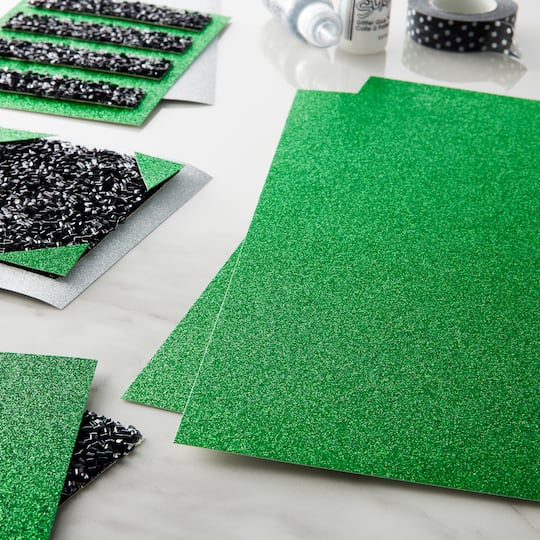 30 Pack: Green Fine Glitter Paper by Recollections®, 12" x 12"